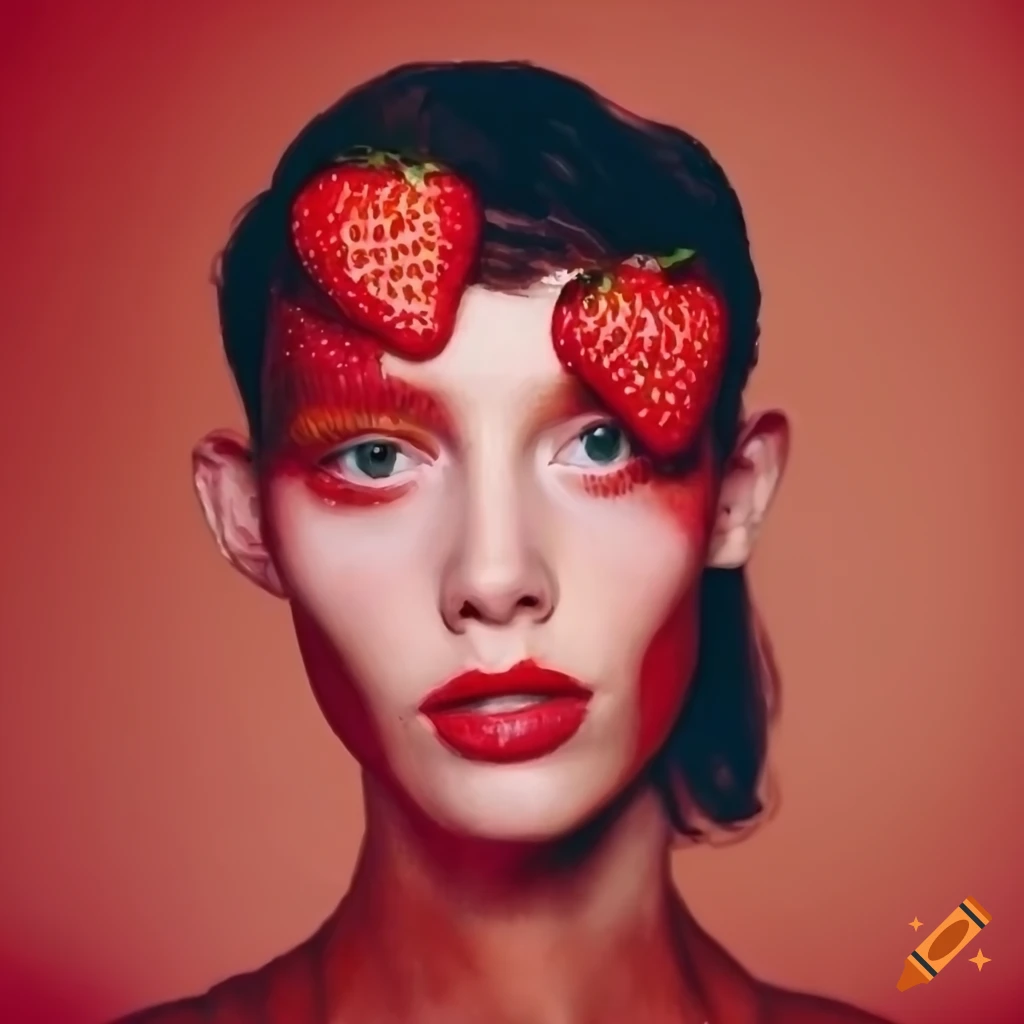 Abstract faces with strawberries on Craiyon.