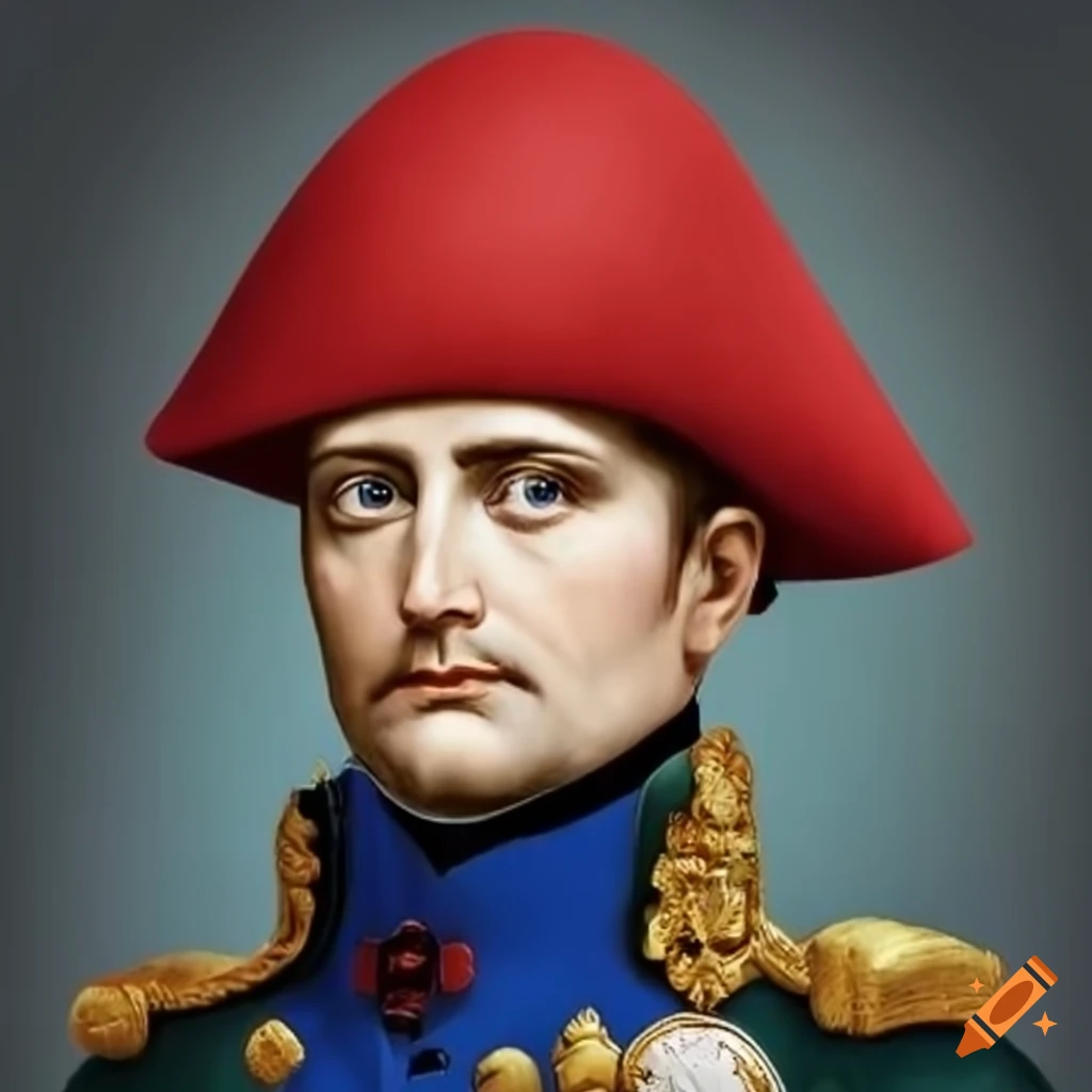 Emperor napoleon bonaparte wearing mario's red hat in a playful ...