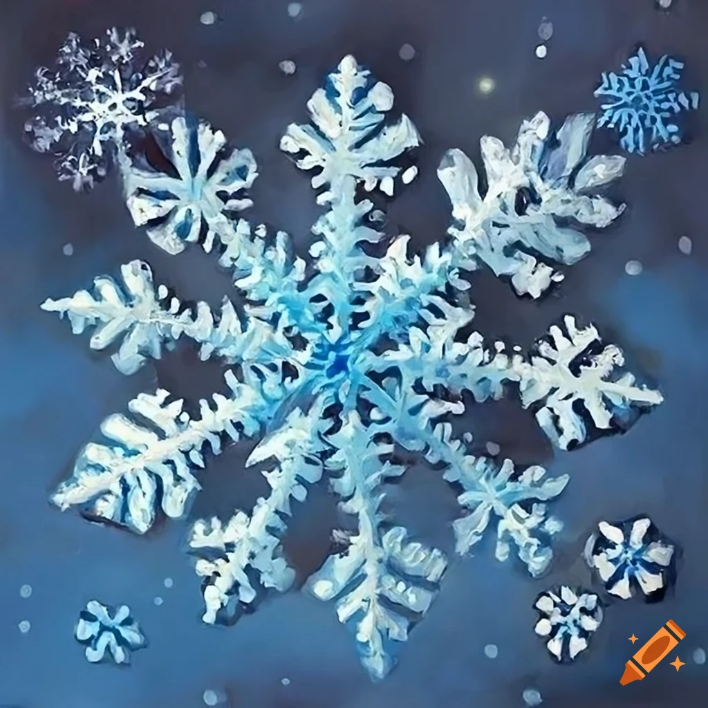 Snowflake oil paintings on Craiyon