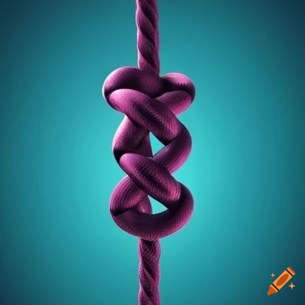 3D model of a shoelace knot on gradient background