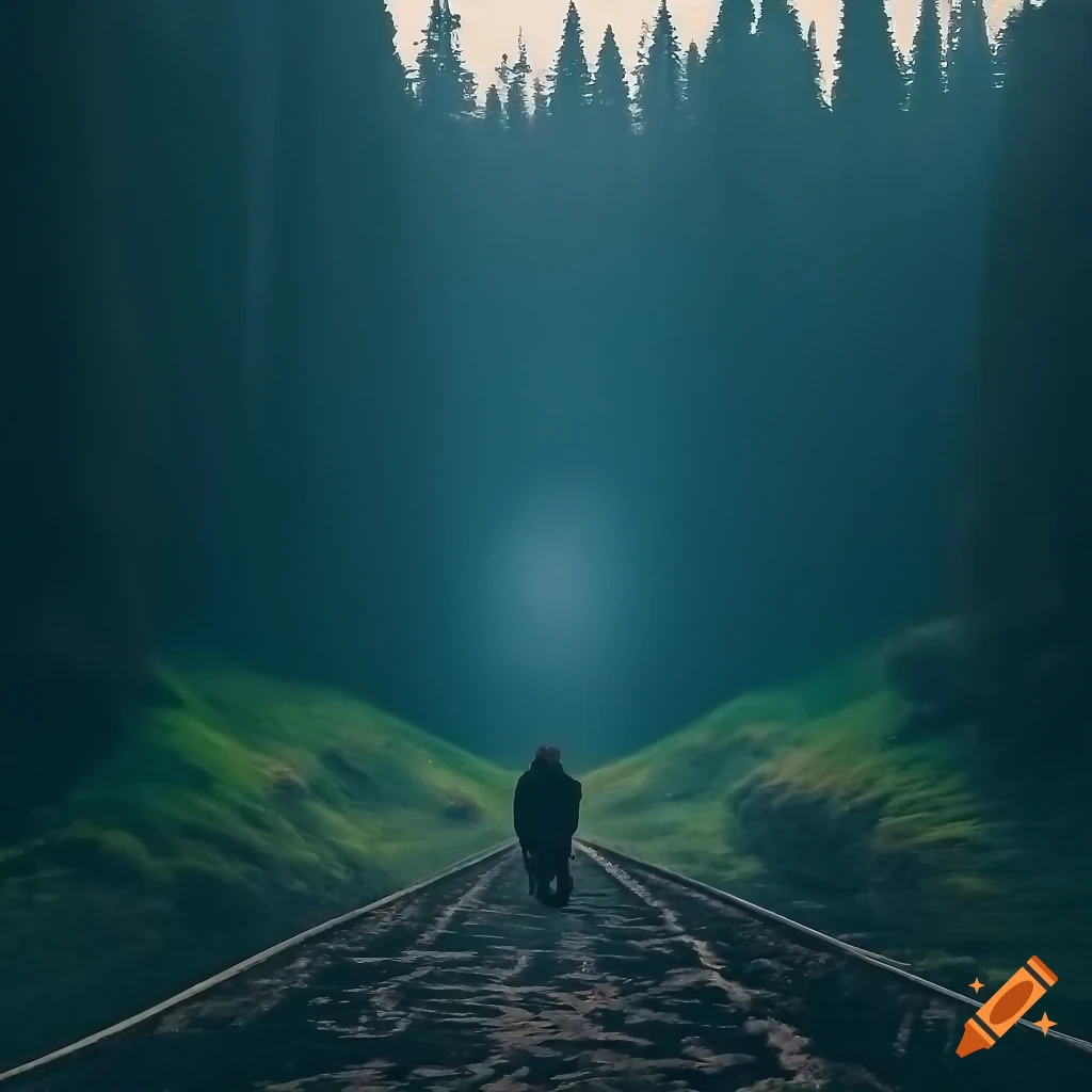 Traveler contemplating in nature