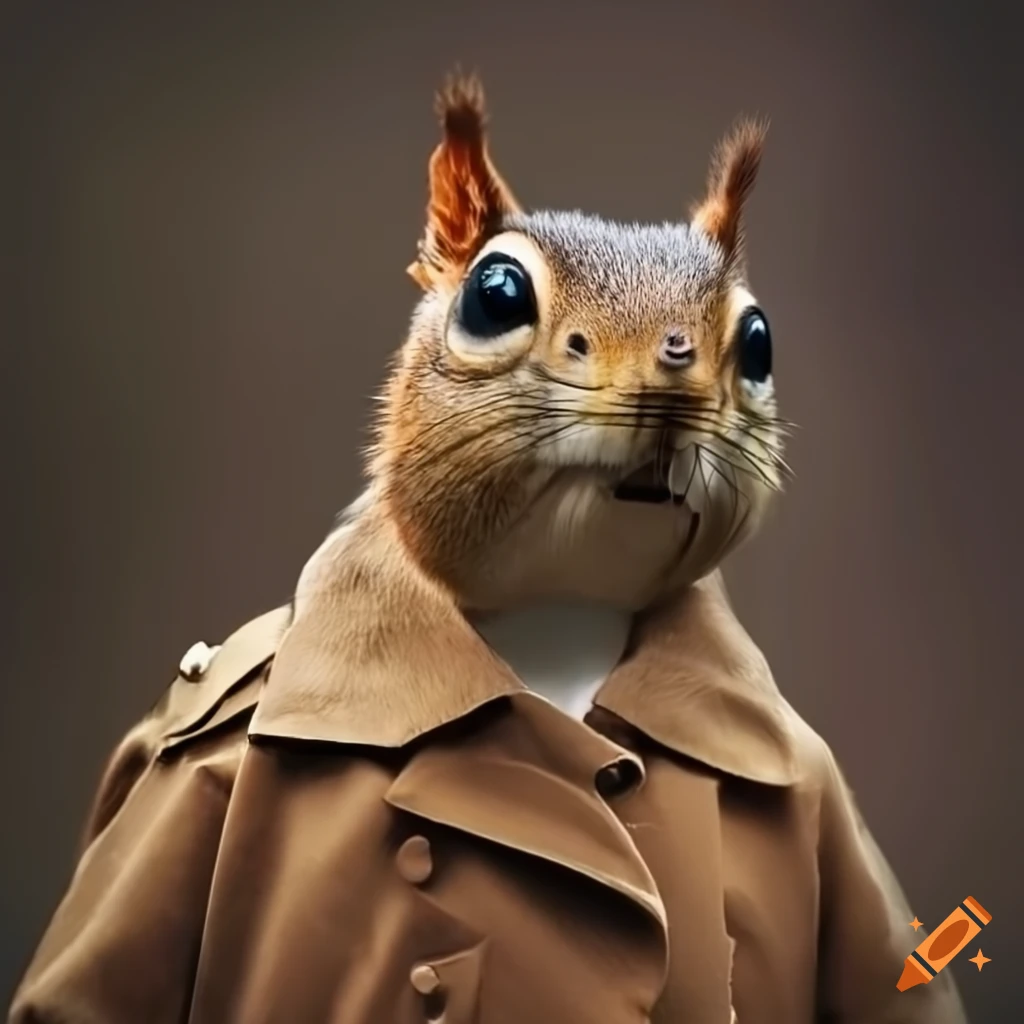 Trenchcoat filled with squirrels on Craiyon