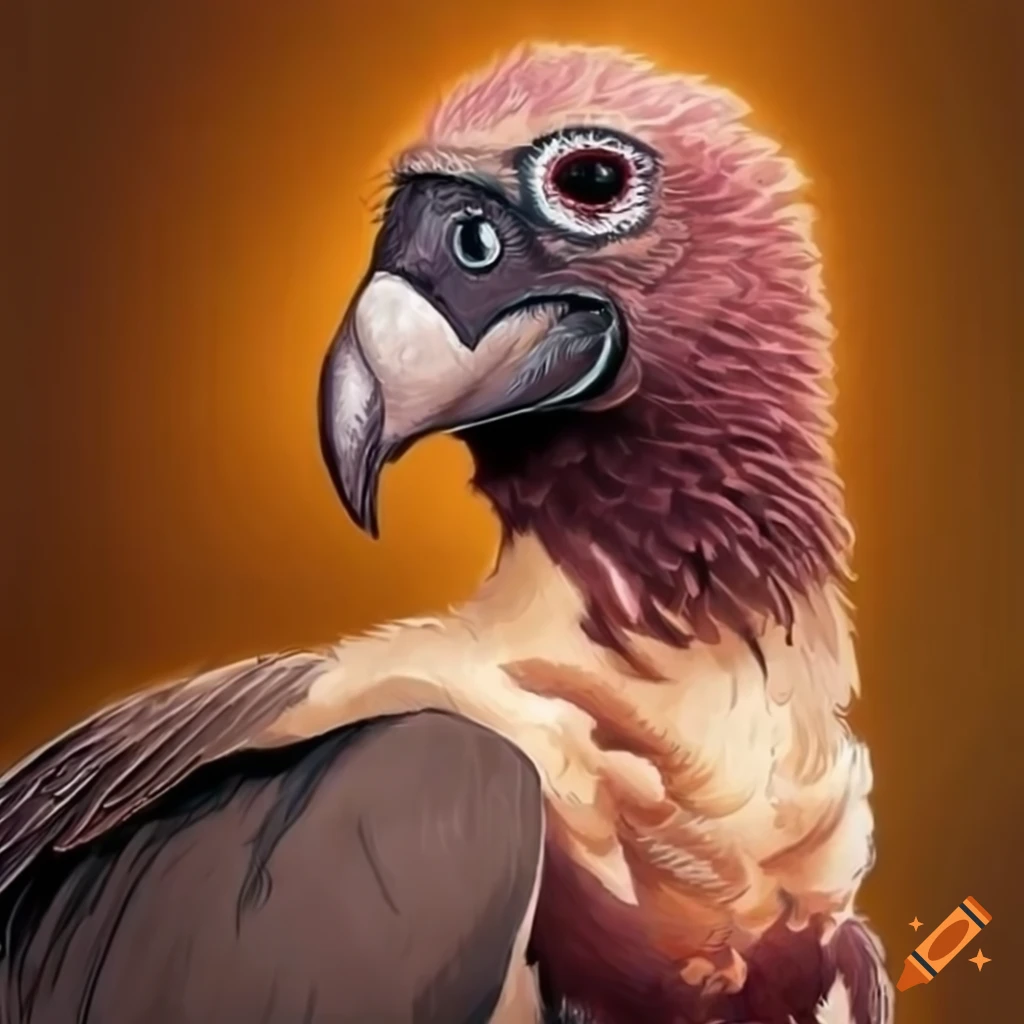 Homa Saadat bird (Gypaetus barbatus) depicted in traditional Iranian art style
