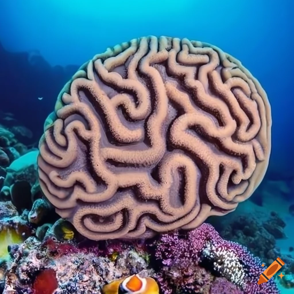 Brain coral in the ocean on Craiyon