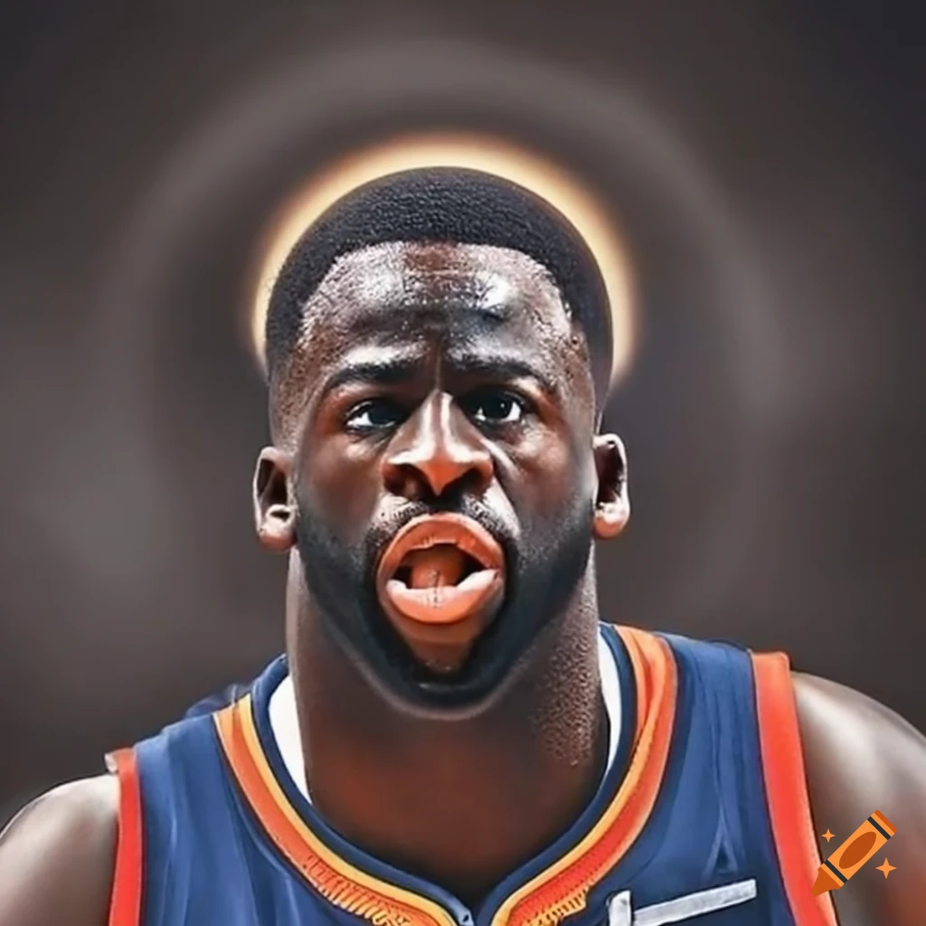 Draymond Green basketball player with a halo above his head