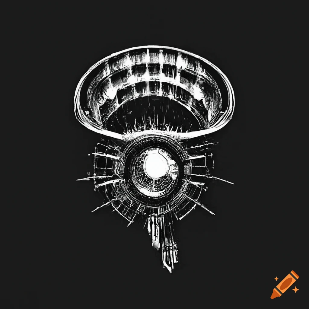 Black and white techno music logo by albrecht durer on Craiyon