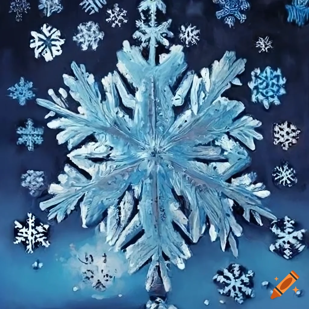 Snowflake oil paintings on Craiyon