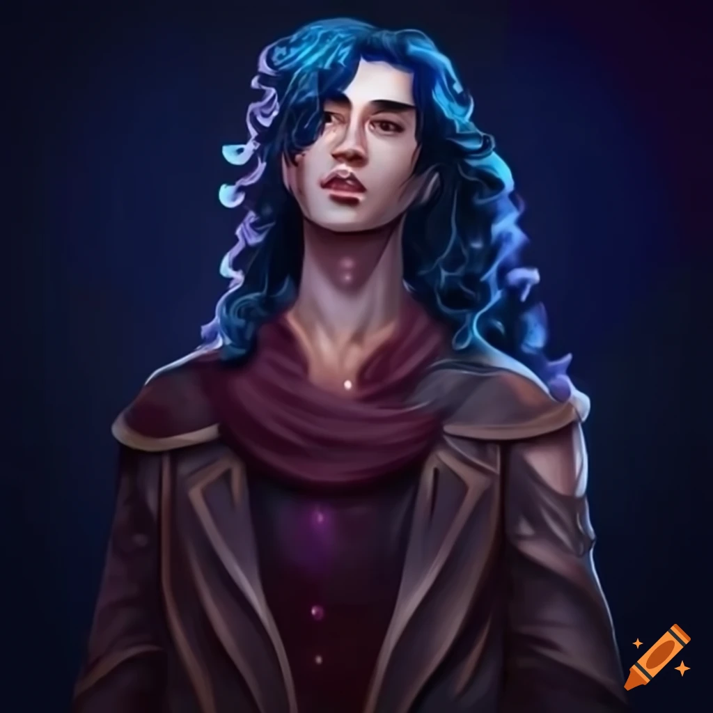 Male Vistani juggling blue fire