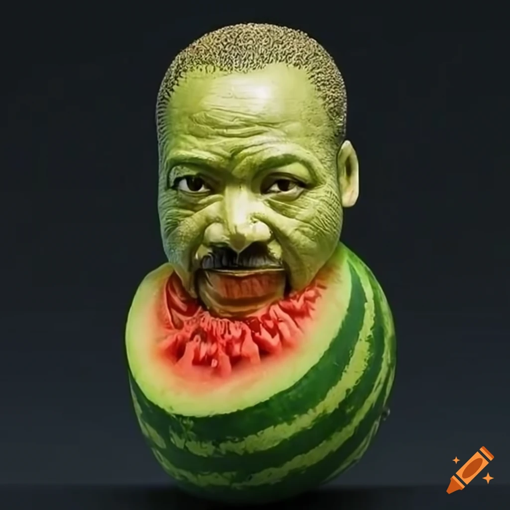 Watermelon carving of Martin Luther King
