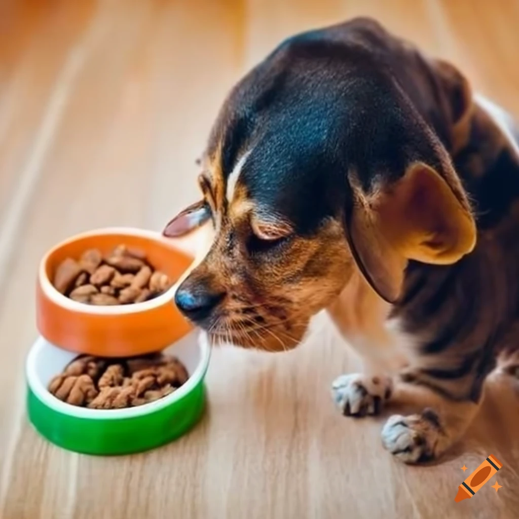 Cat and dog food for the kids to eat at home on Craiyon