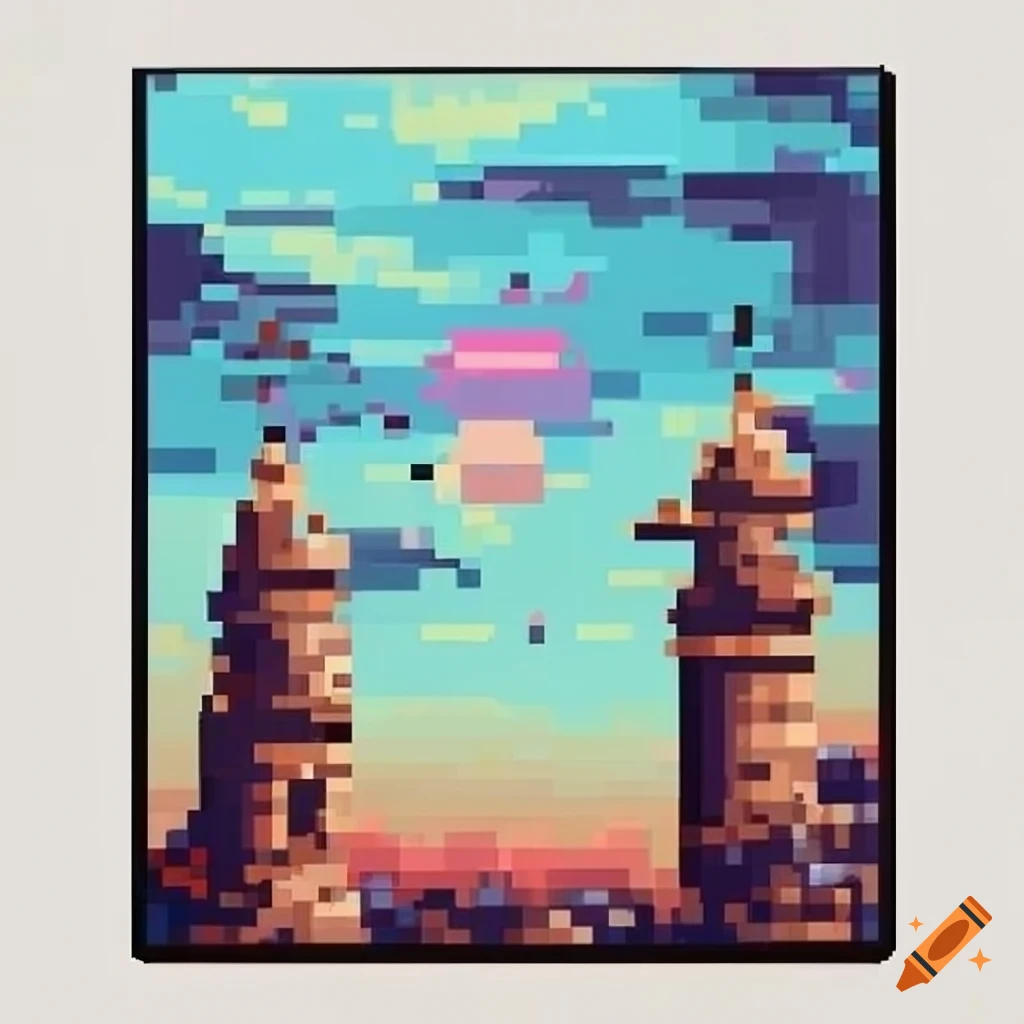 Pixel art gallery wall picture