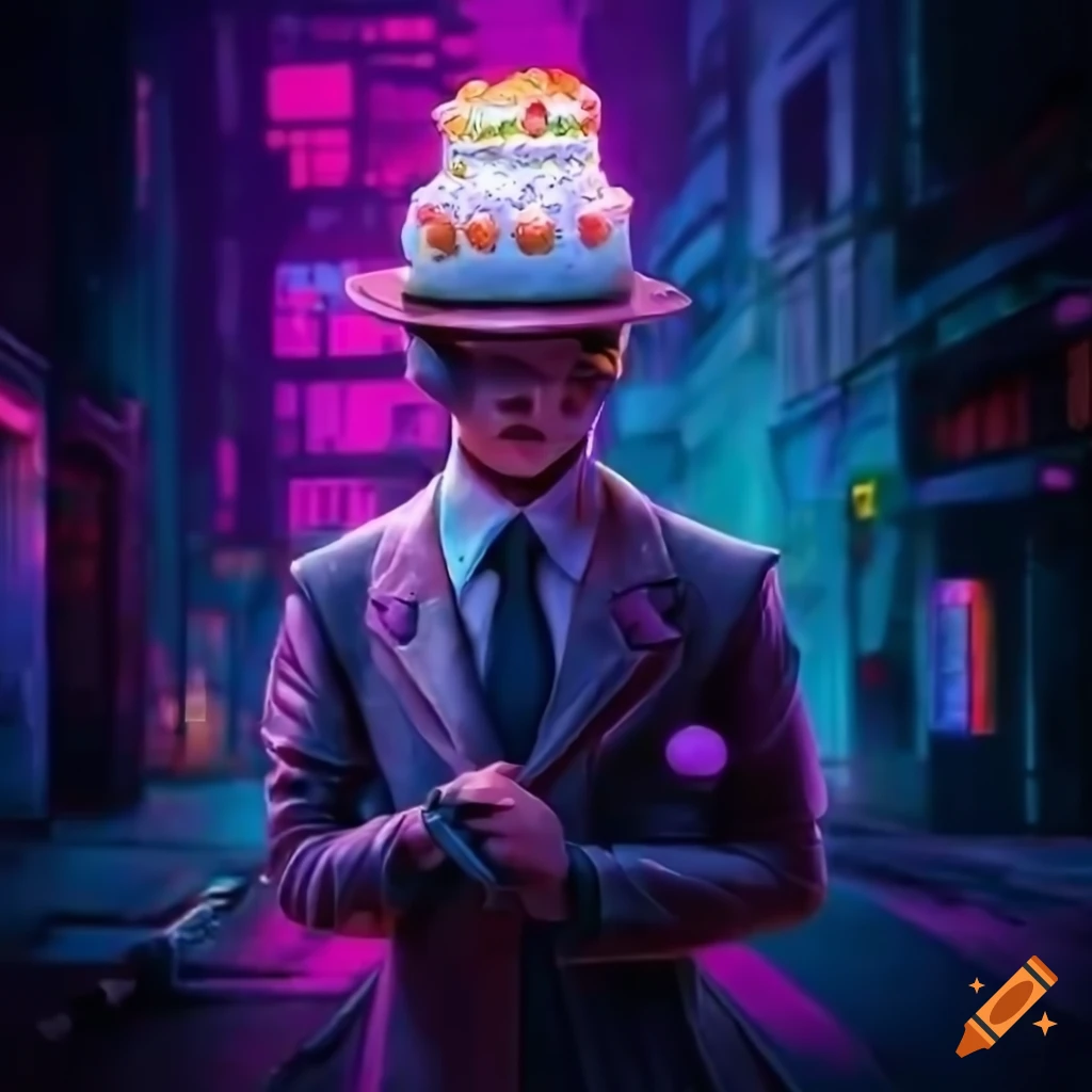 Inspector pastel, a colorful detective in cyberpunk style