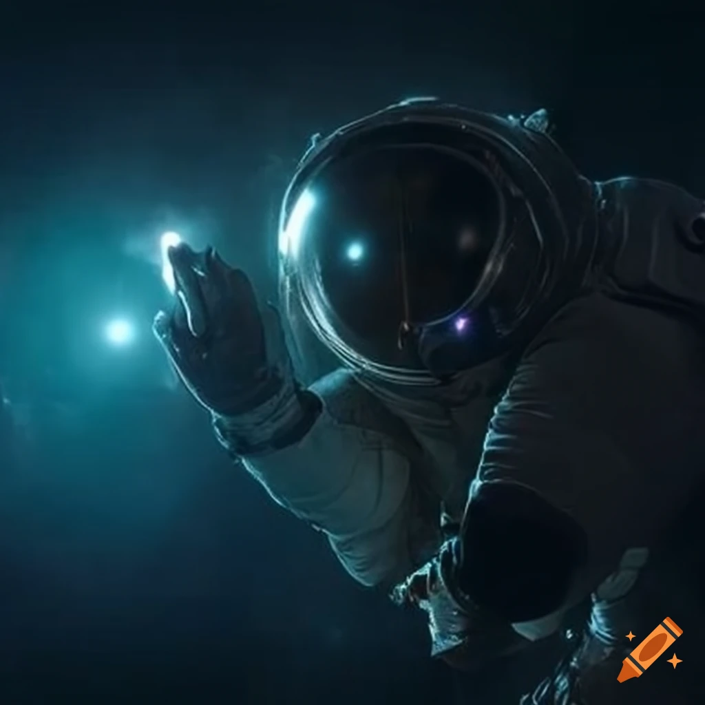 Astronauts in a reflective moment adding a humanistic dimension