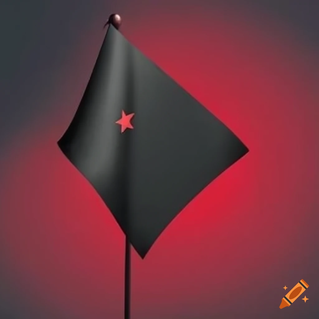 Black flag with red triangle on craiyon