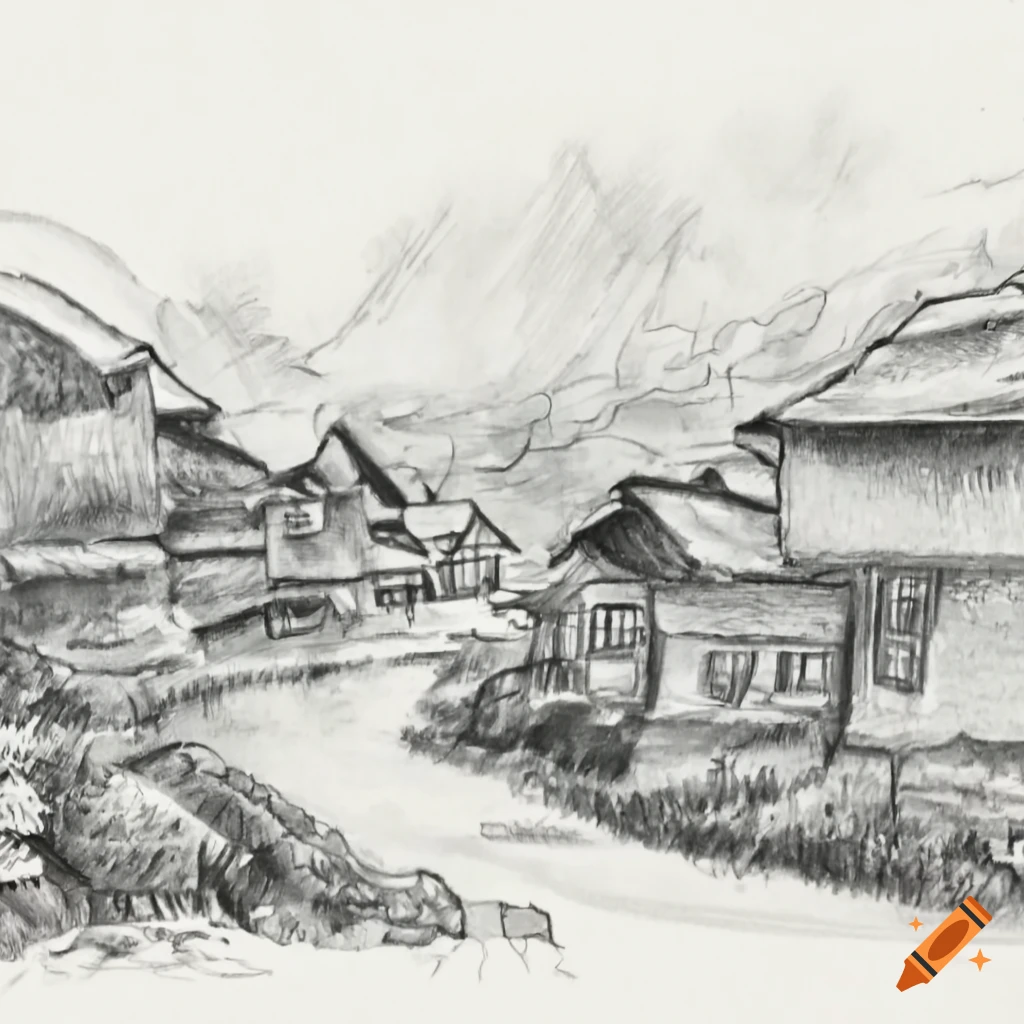 How to draw village scenery | How to draw village scenery/landscape For  more videos subscribe youtube channel 👇👇👇👇👇👇👇👇👇👇👇👇👇👇👇👇... |  By Pencil drawing ART by ArpitaFacebook