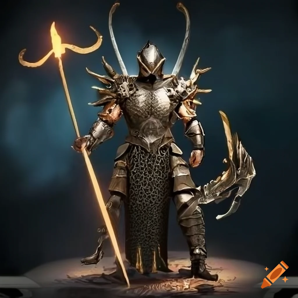 Scorpion knight with scales of justice on Craiyon