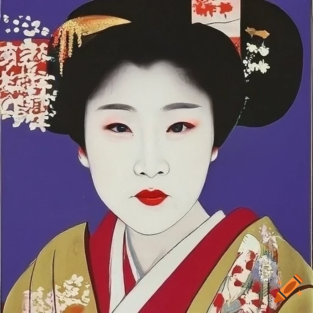 Geisha portrait by tatsumi shimura, japanese art on Craiyon