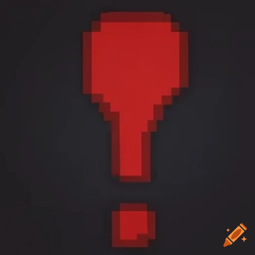 Pixel art exclamation mark on Craiyon
