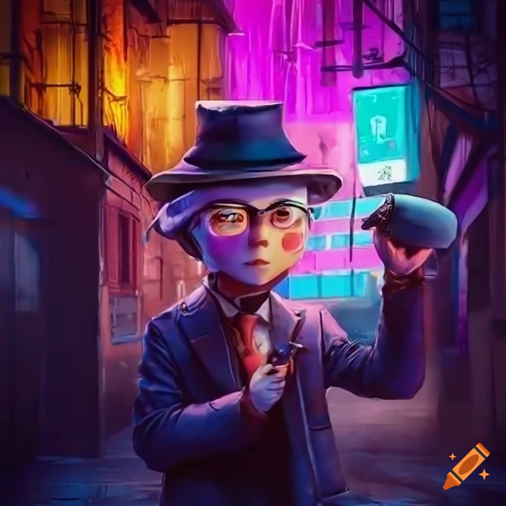 Inspector pastel, a young detective with a cakeshaped head