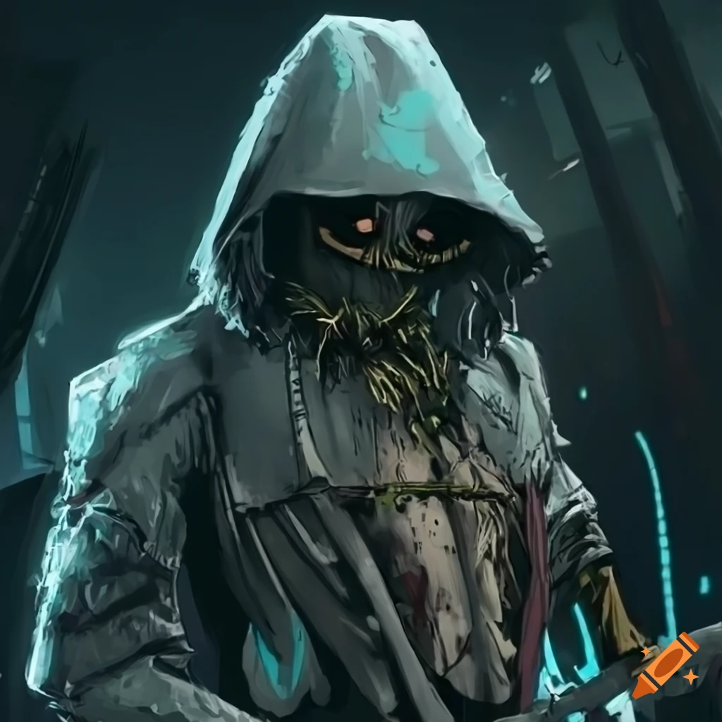 Scarecrow in a cyberpunk style