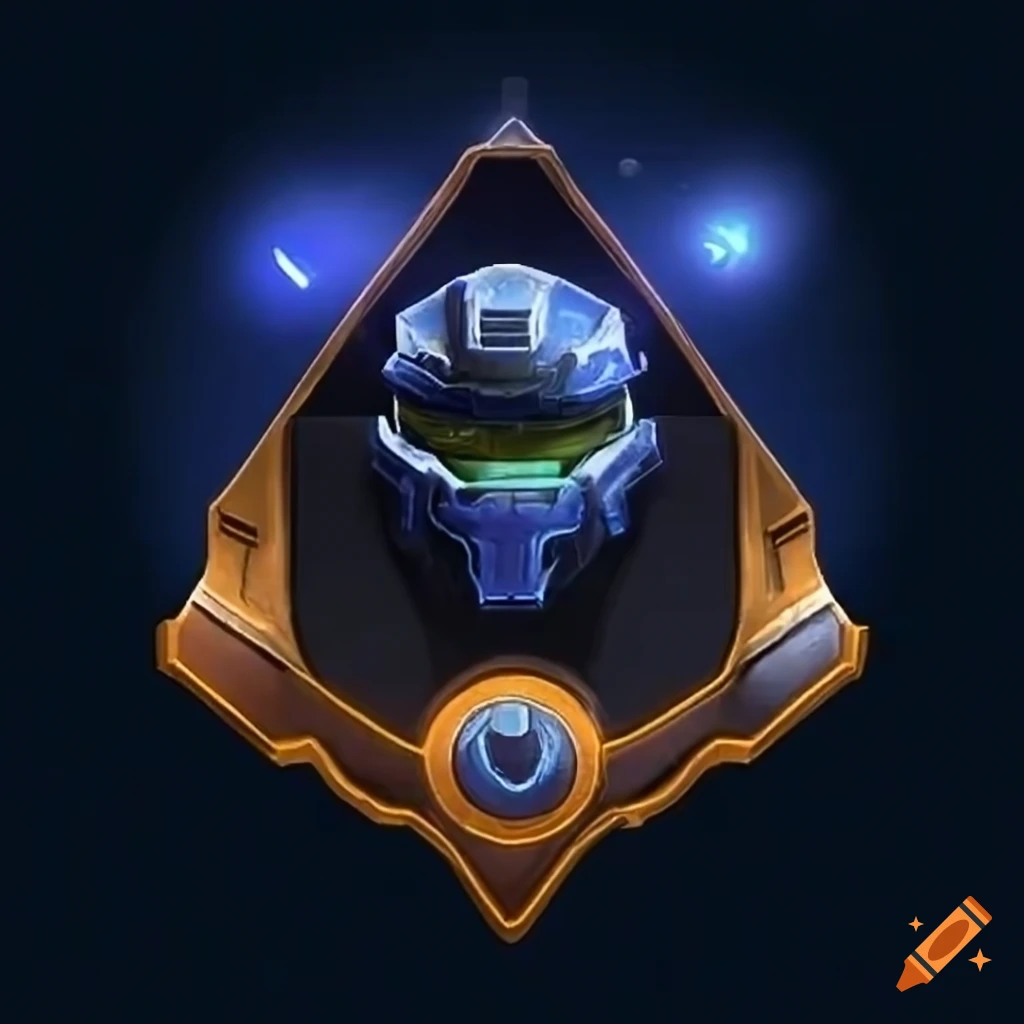 Halo-style gaming badge or medal for epic achievement
