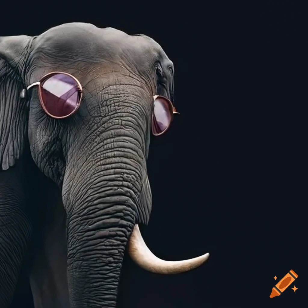 Elephant wearing sunglasses on Craiyon
