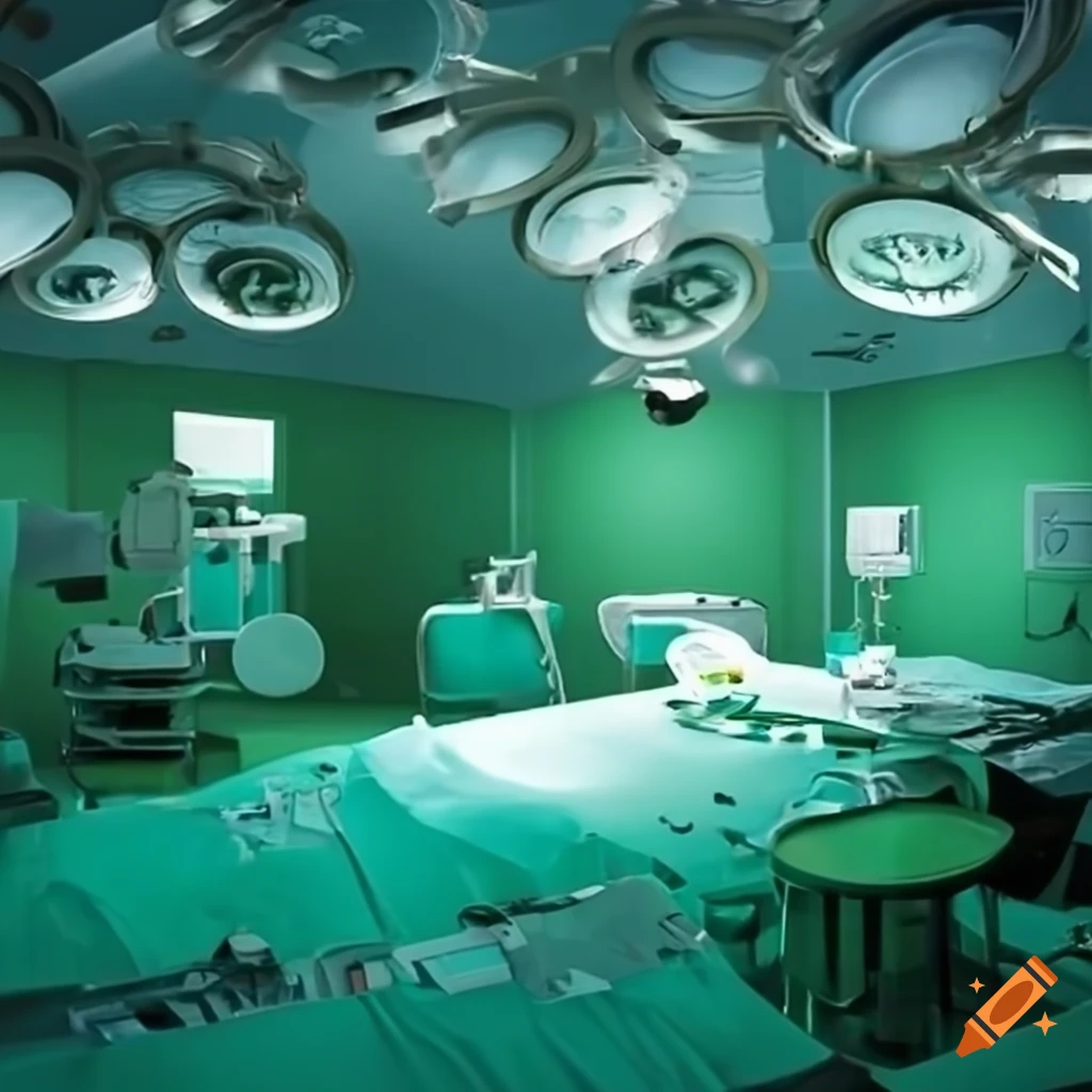 Empty highresolution green operating room on Craiyon
