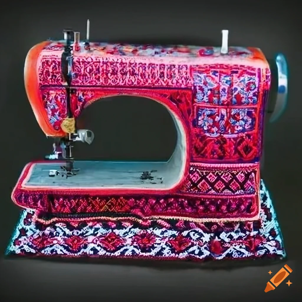 Sewing machine with hmong pattern design on Craiyon
