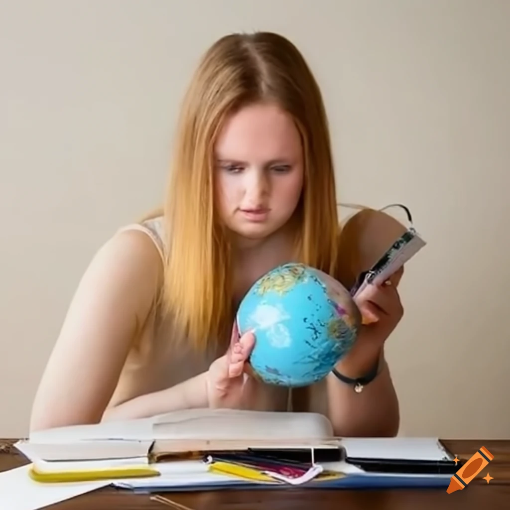 Struggling geography teacher in classroom on Craiyon