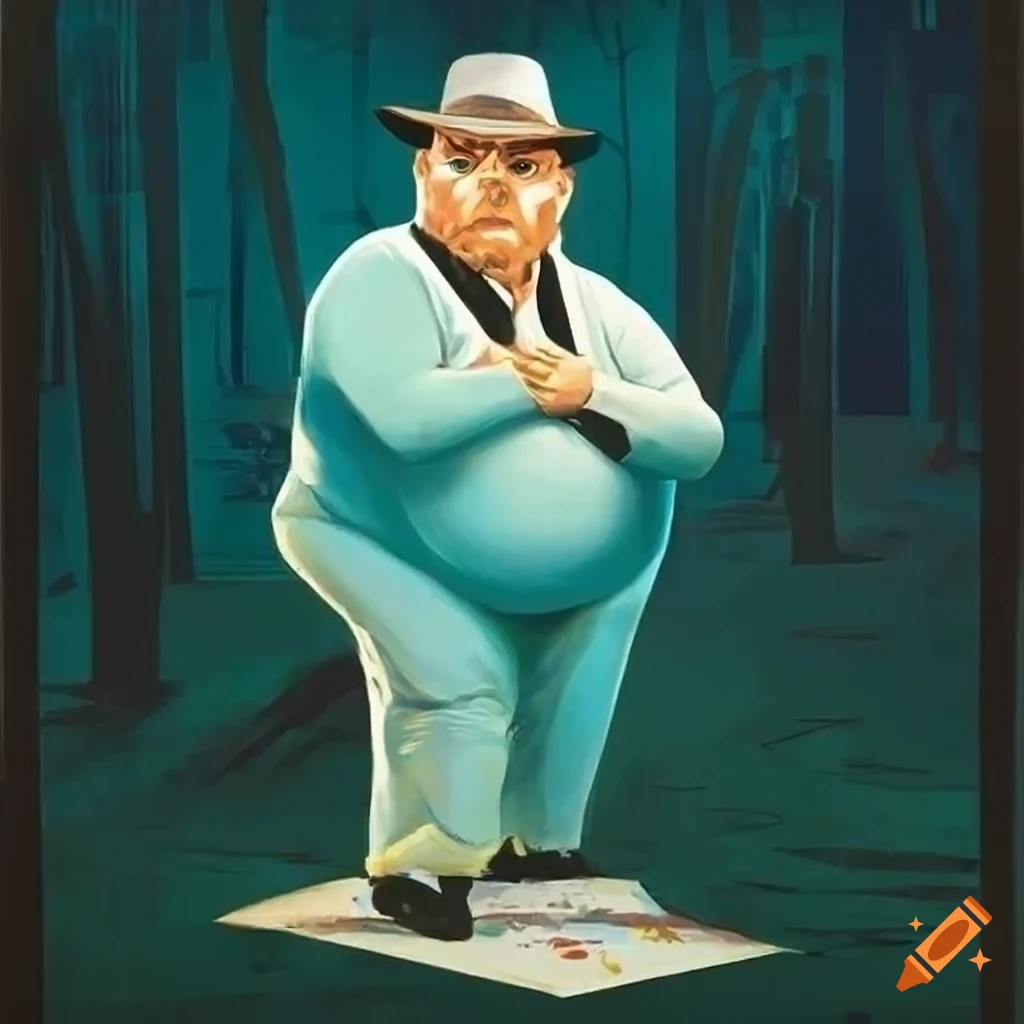 Vintage movie poster of a comically overweight thief with art ...