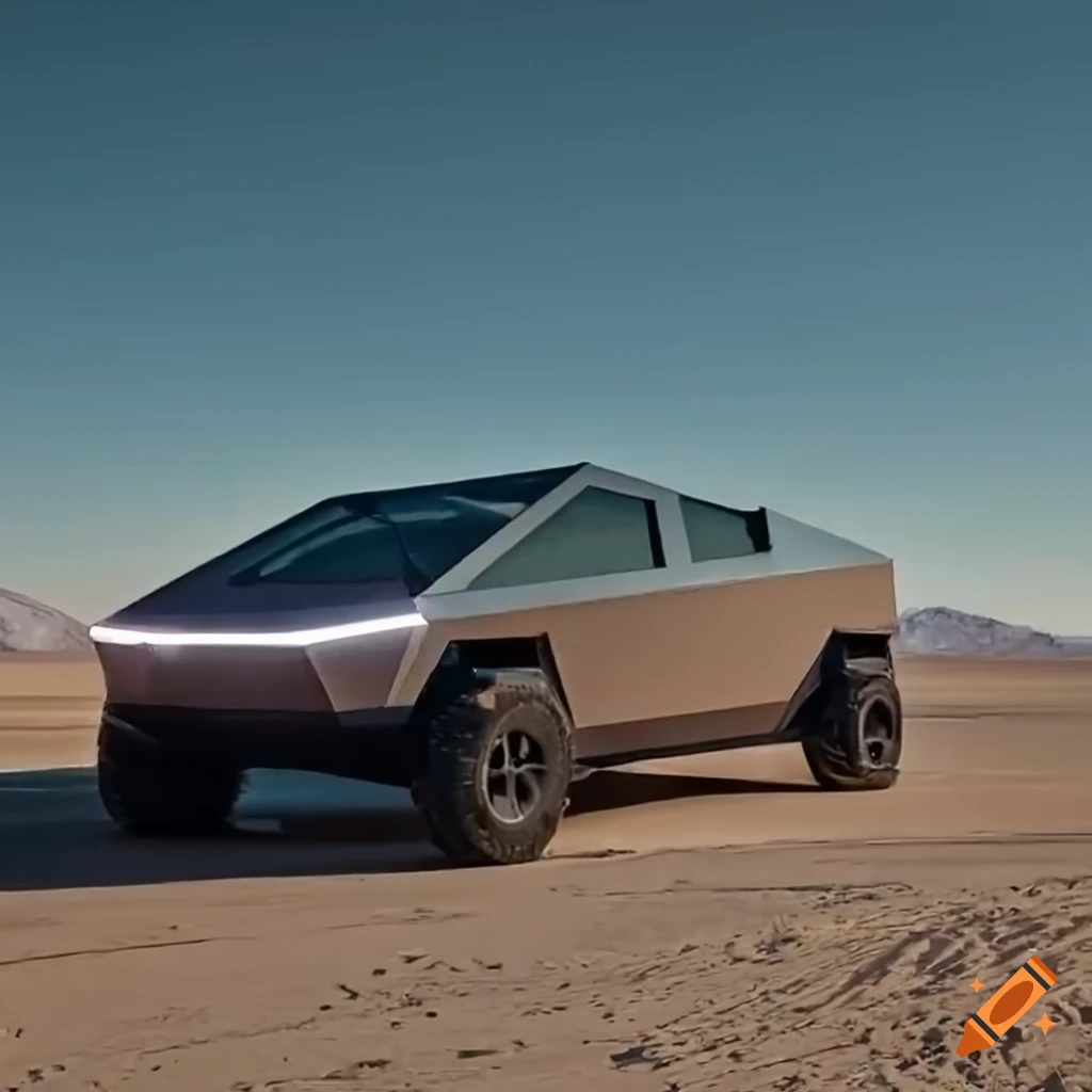 Tesla Cybertruck racing in the Mojave Desert