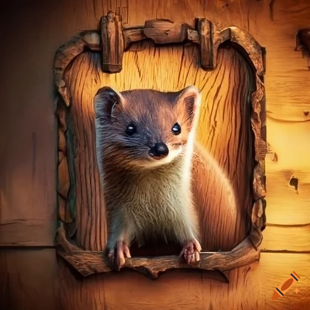 Wooden sign for a tavern called 'Shattered Weasel'