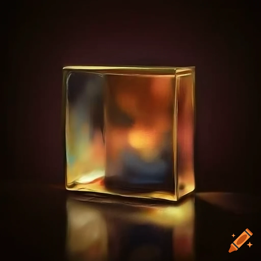 High quality glass box with light reflections on Craiyon