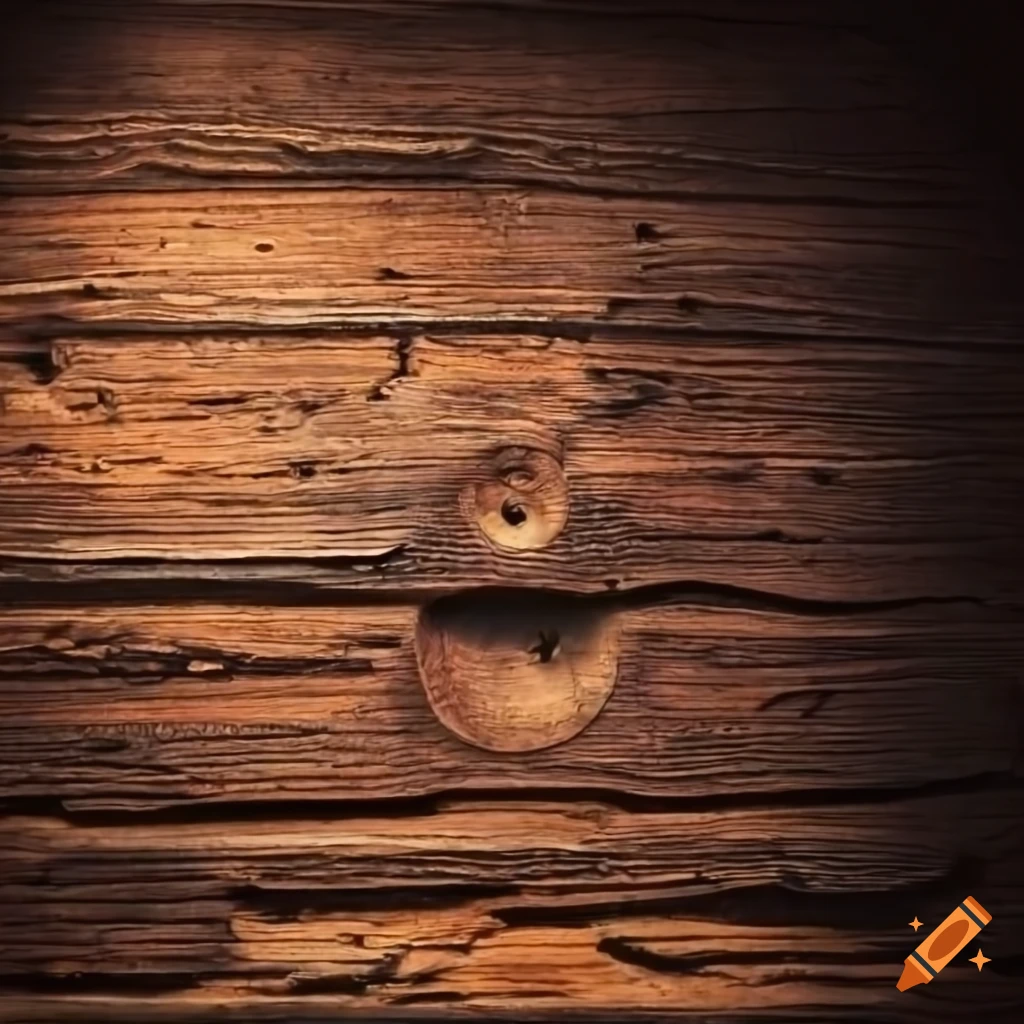 Old ship's plank on museum wall on Craiyon