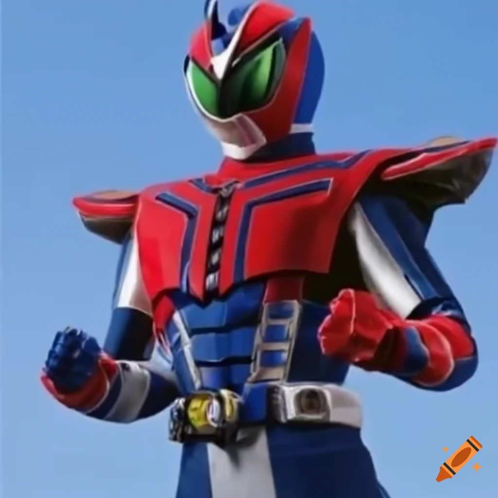 Tokusatsu Hero Eli Bolt in blue and red form