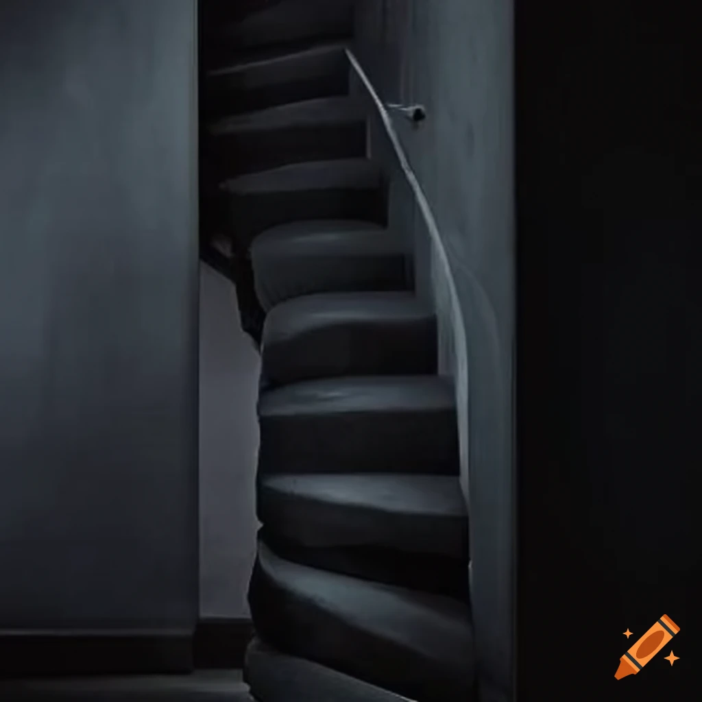 Dark staircase landing