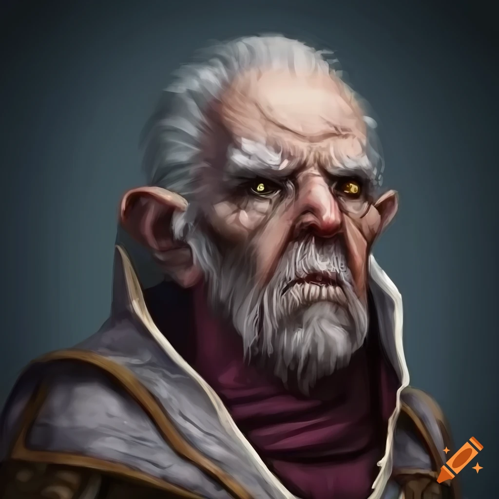 Close-up detailed portrait of an evil old sorcerer on Craiyon