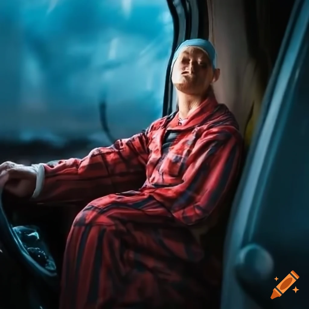 Truck driver in pajamas