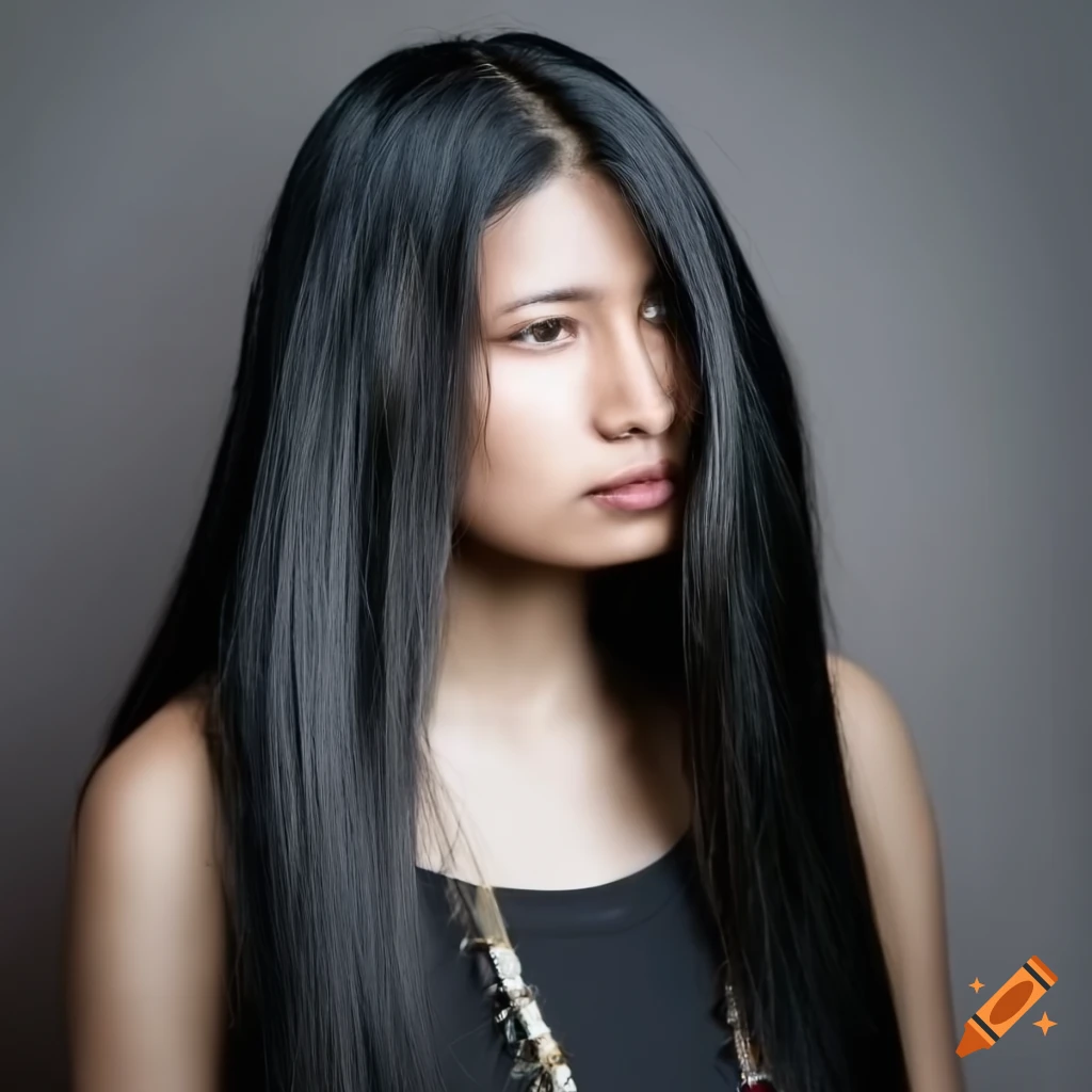 Native American Inspired Black Wig Native American Inspired Black Wig
