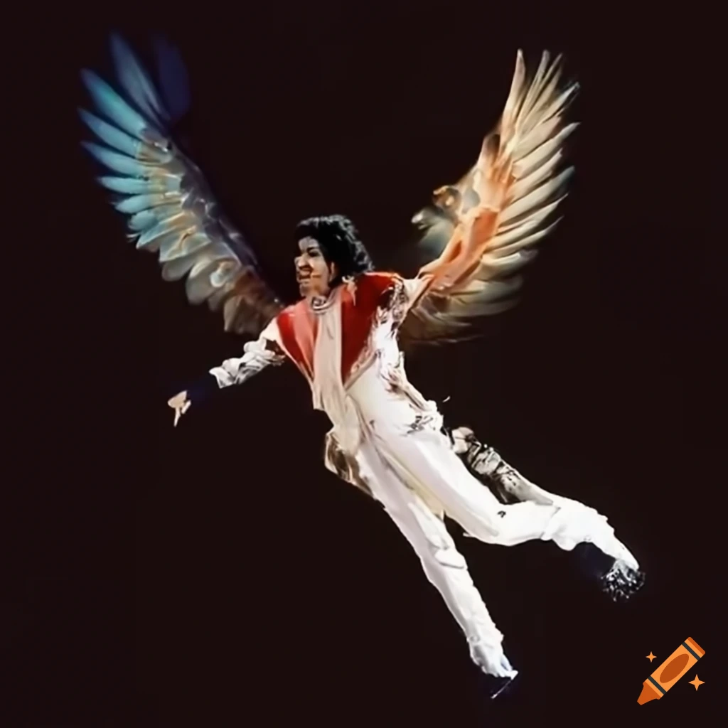 Michael jackson with wings on Craiyon