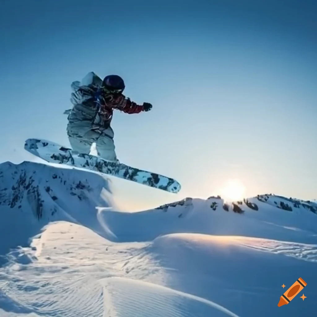 Snowboarder on a snowy off-piste slope