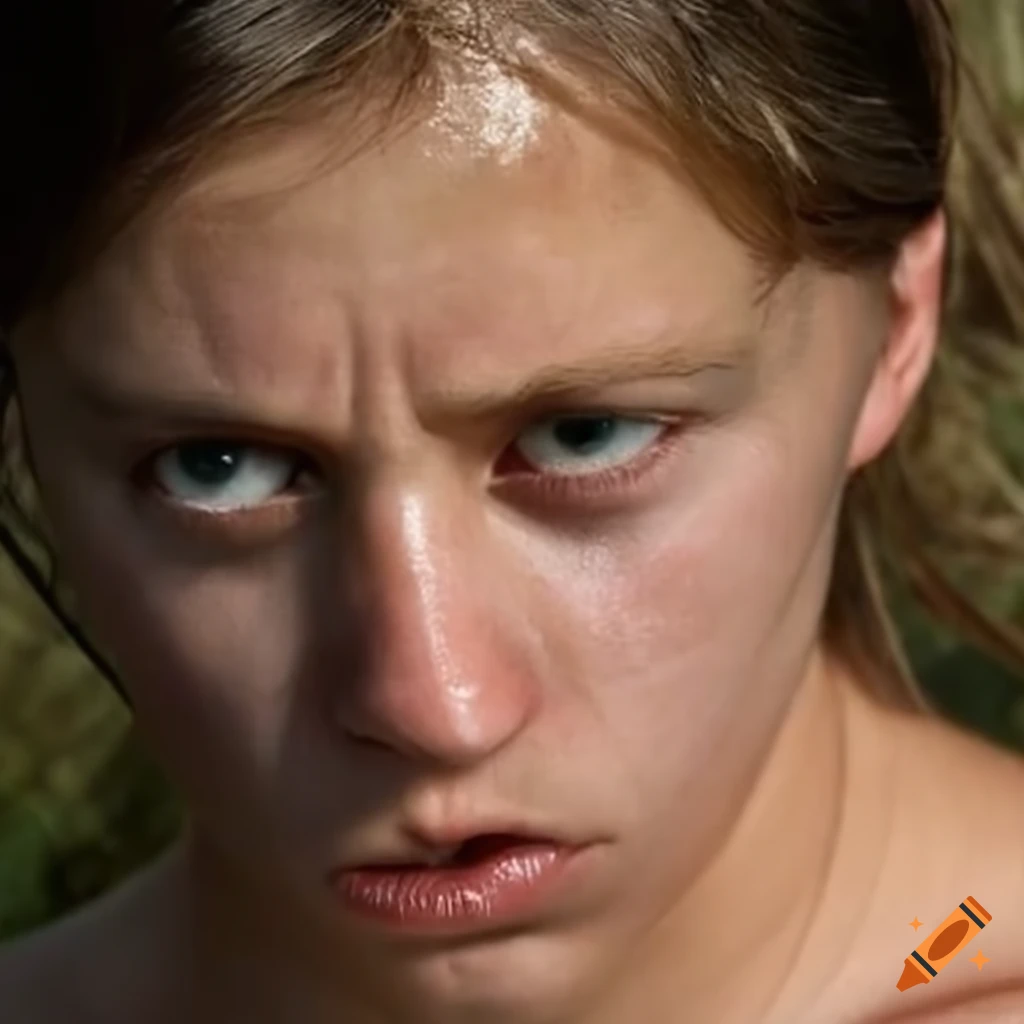 Close up of a sweaty forehead