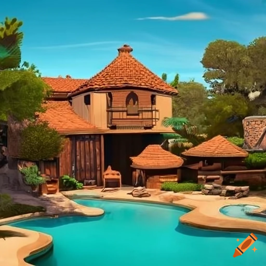 California poolside at animal kingdom house on Craiyon