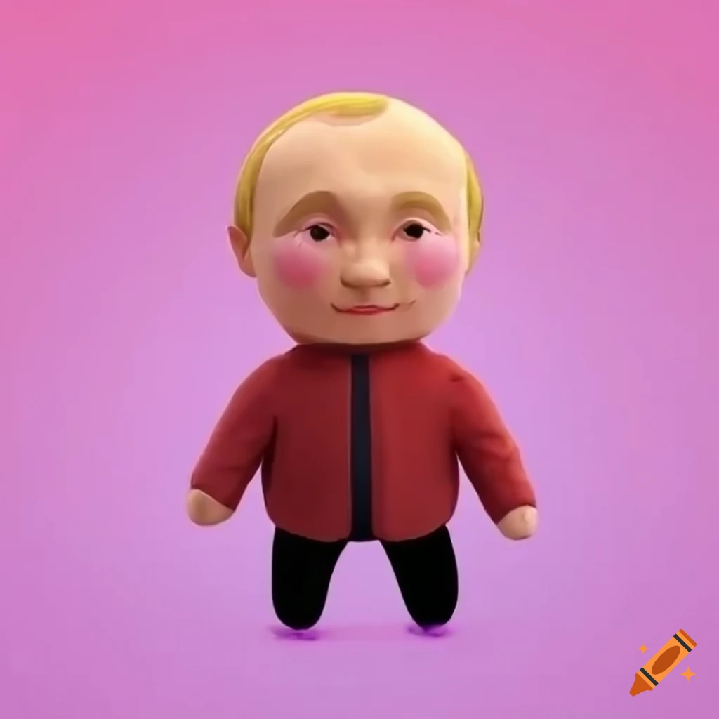 Kawaii plush version of Putin in 3D