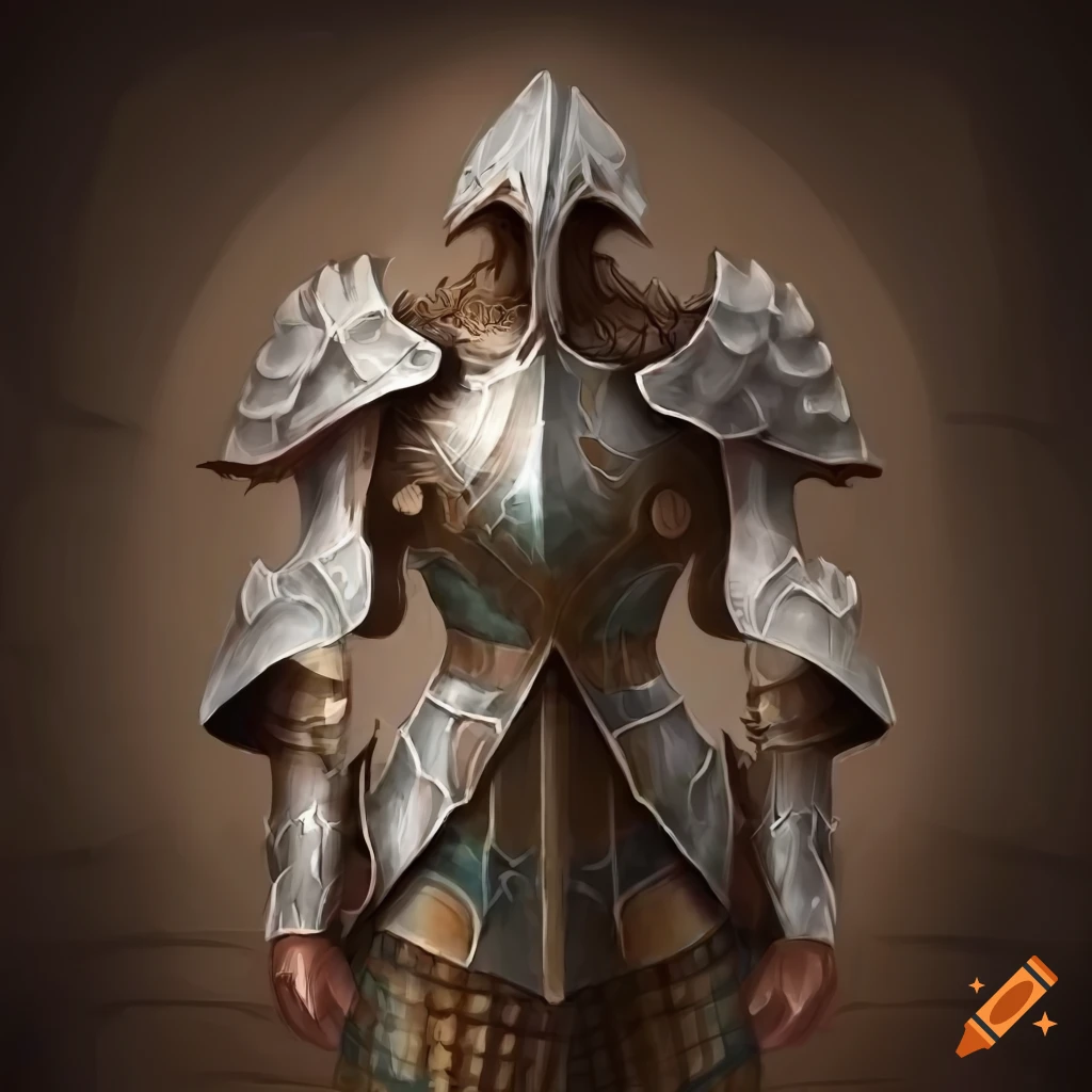 Seashell plate armor in a fantasy art depiction