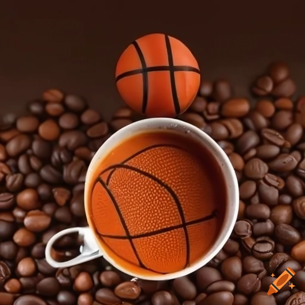 Basketball flavored coffee with mini basketballs floating on top on Craiyon