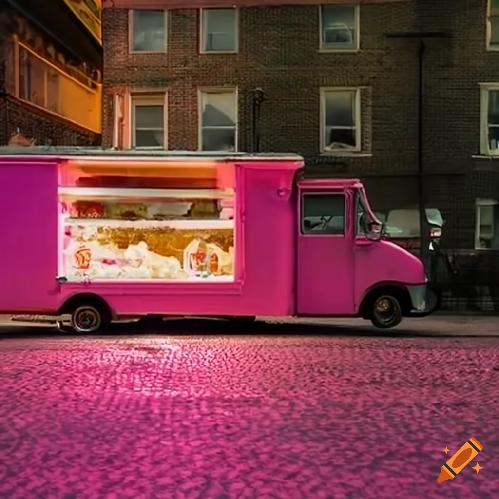 Pink food truck that makes meatballs