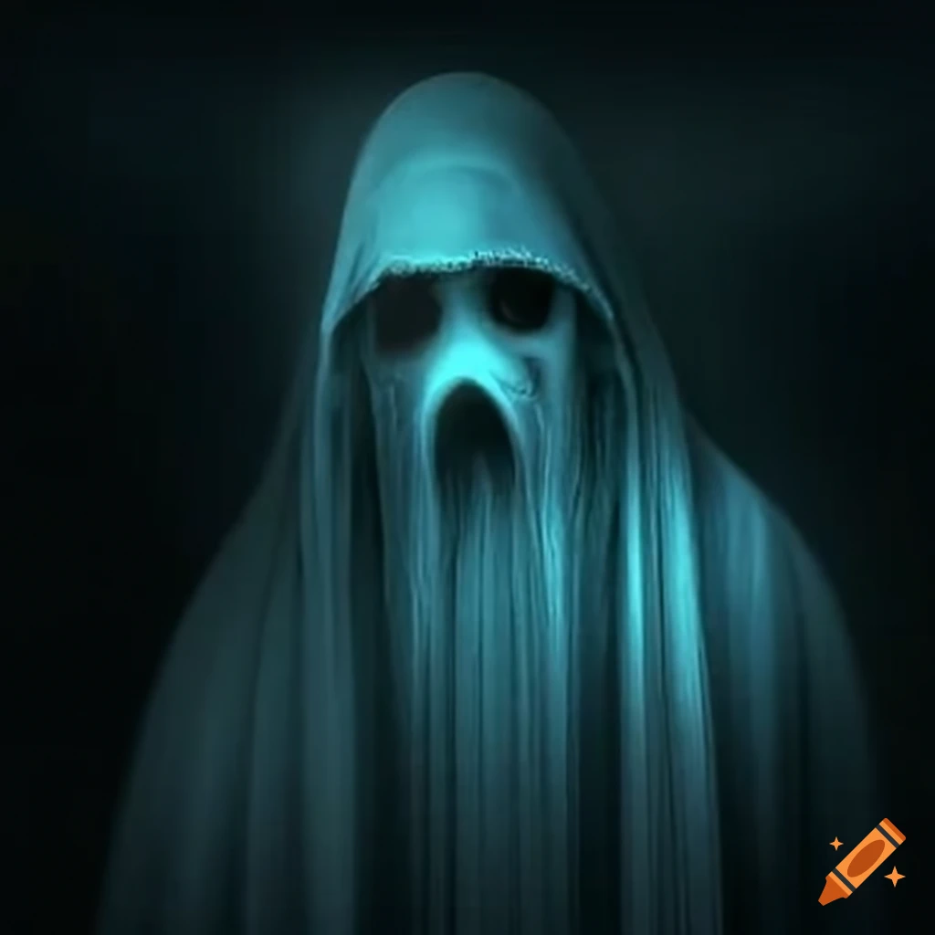 Transparent soul manifesting in a haunted house