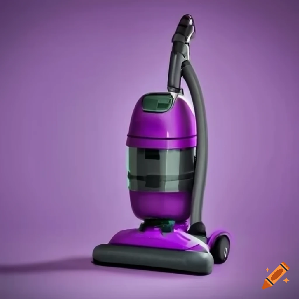 Vacuum cleaner in space with a purple and lilac background on Craiyon