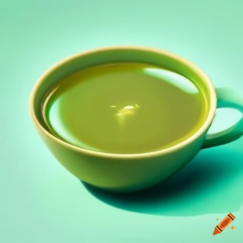 Hot green tea on Craiyon
